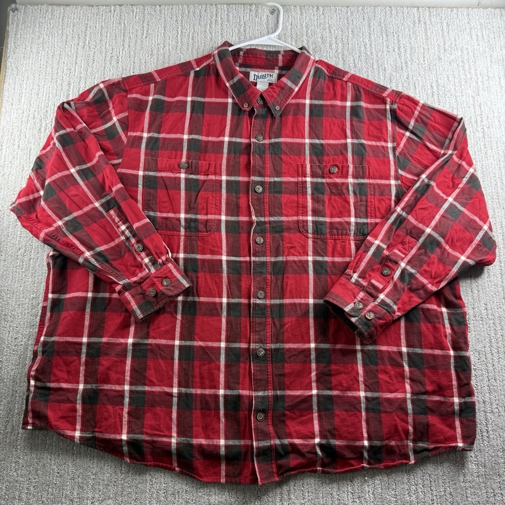 Duluth Trading Co Flannel Shirt Men's Size 4XL Red